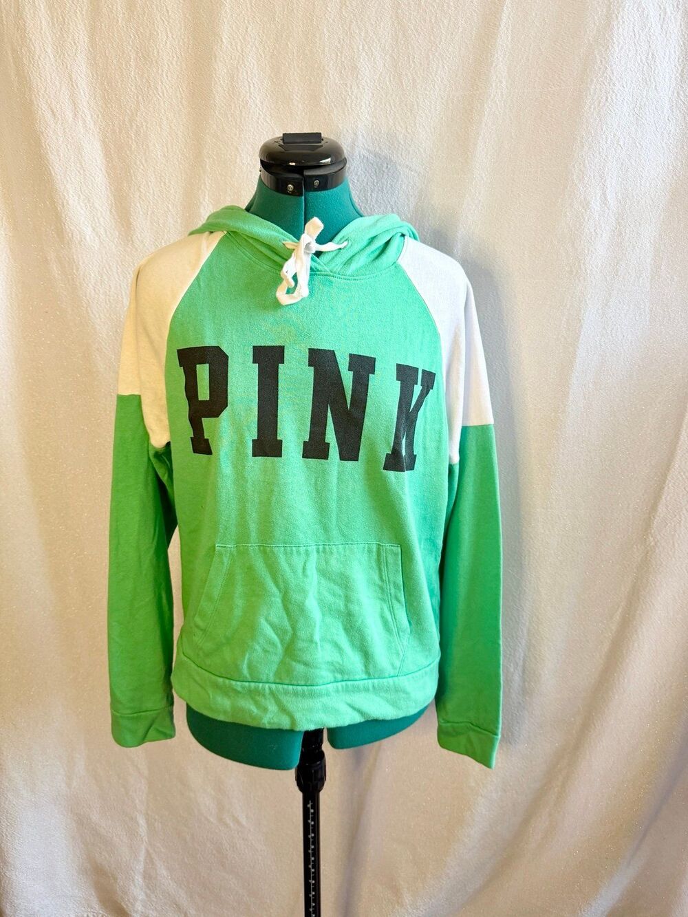 PINK Victoria’s Secret green and white hoodie